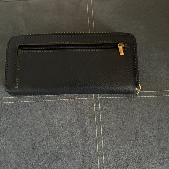 Fossil Issue No. 1954 Black and Gold leather Zip Wallet - Picture 5 of 5